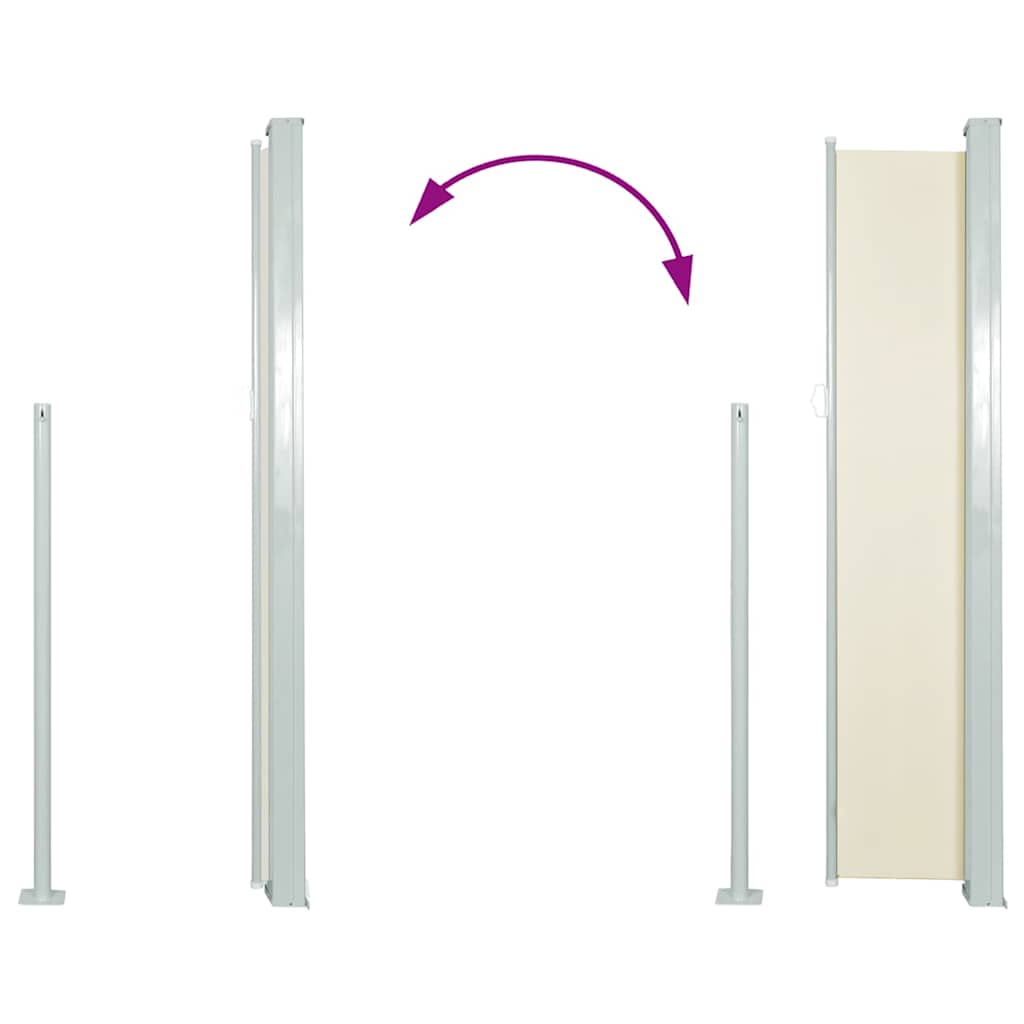 sammenrullelig sidemarkise 120x300 cm cremefarvet