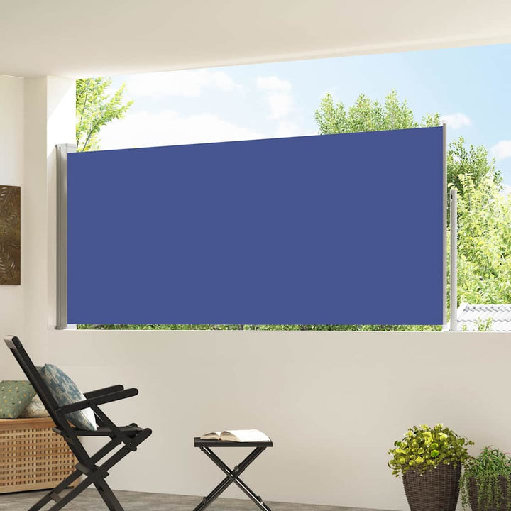 sammenrullelig sidemarkise 120x300 cm blå