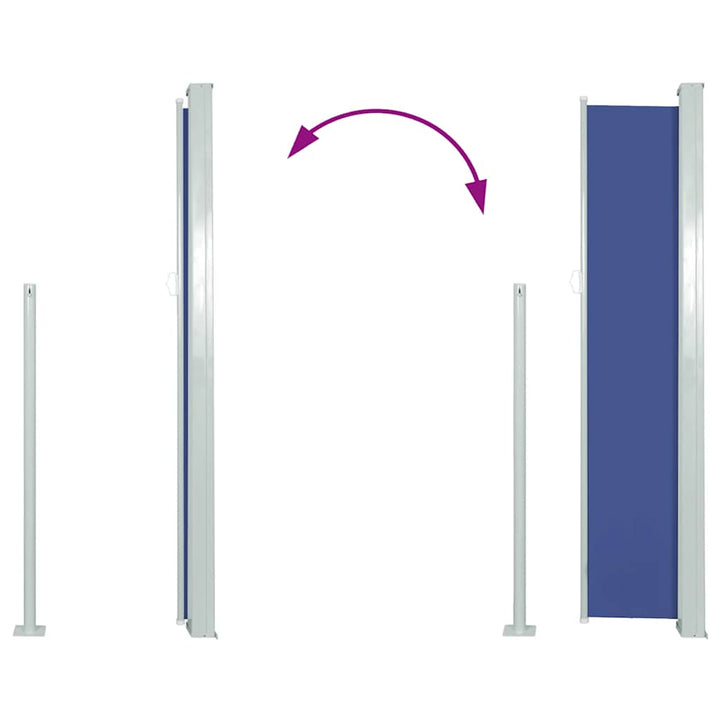 sammenrullelig sidemarkise 120x300 cm blå