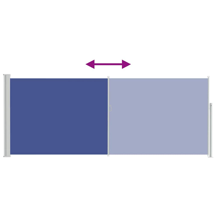 sammenrullelig sidemarkise 117x314 cm blå