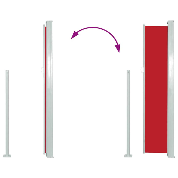 sammenrullelig sidemarkise 120 x 300 cm rød
