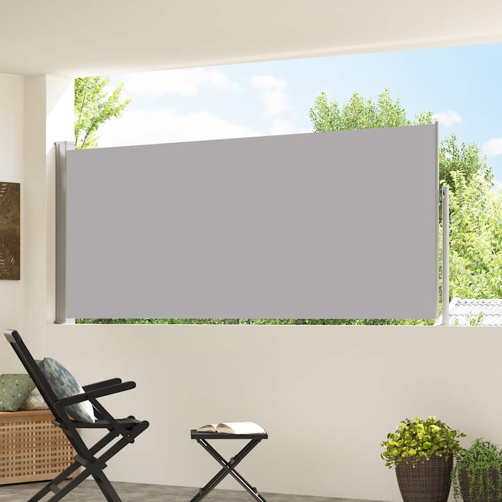 sammenrullelig sidemarkise 120x300 cm grå