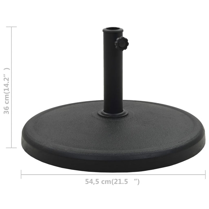 parasolfod rund polyresin 19 kg sort