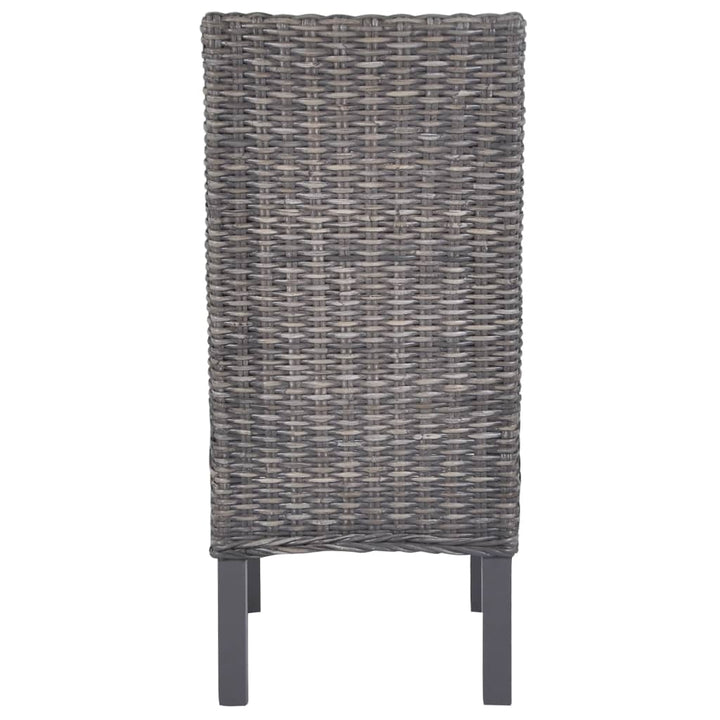 spisebordsstole 4 stk. kubu-rattan og mangotræ brun