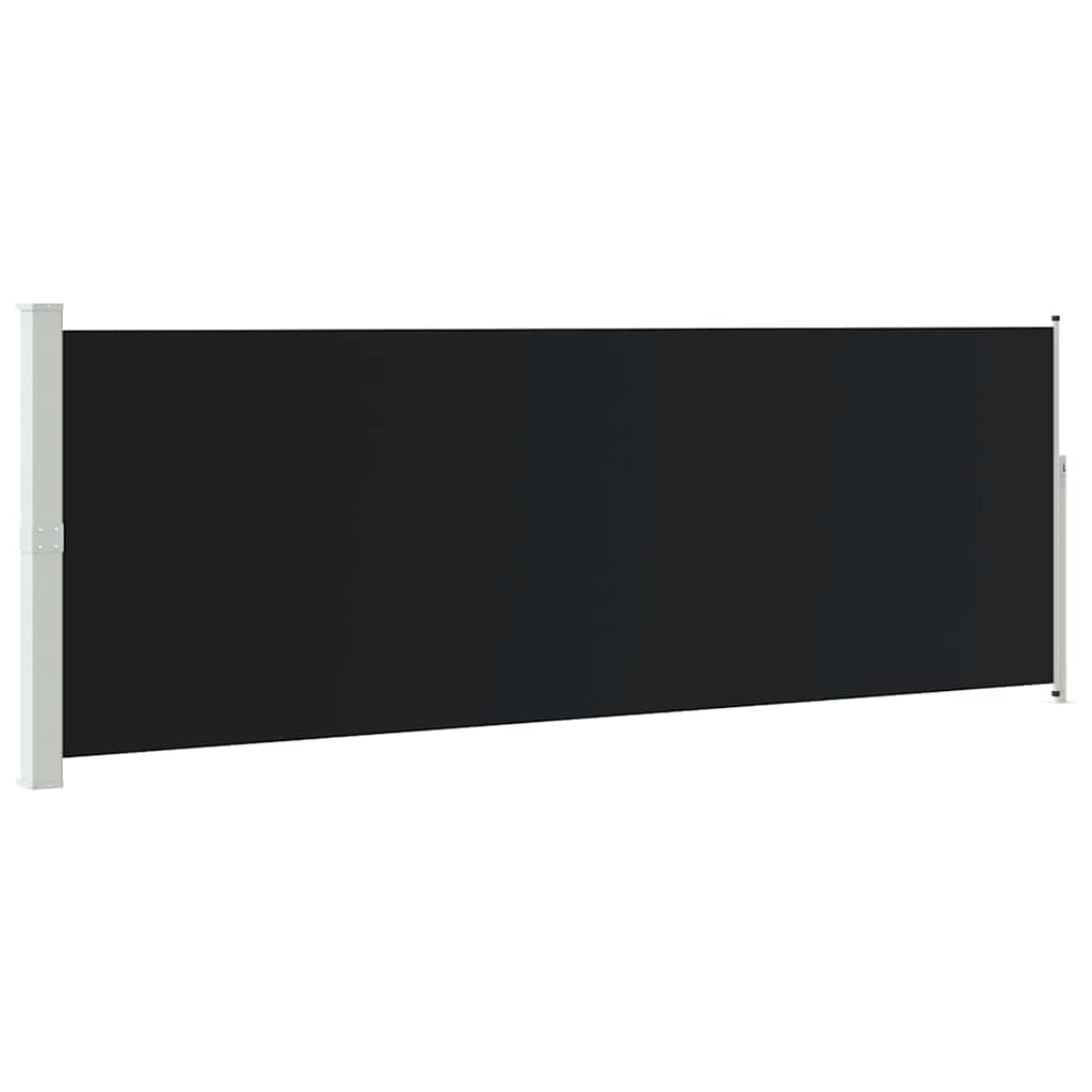 sammenrullelig sidemarkise 160 x 500 cm sort