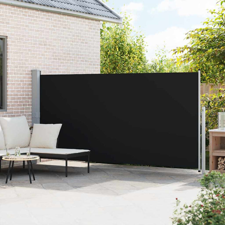 sammenrullelig sidemarkise 160 x 500 cm sort