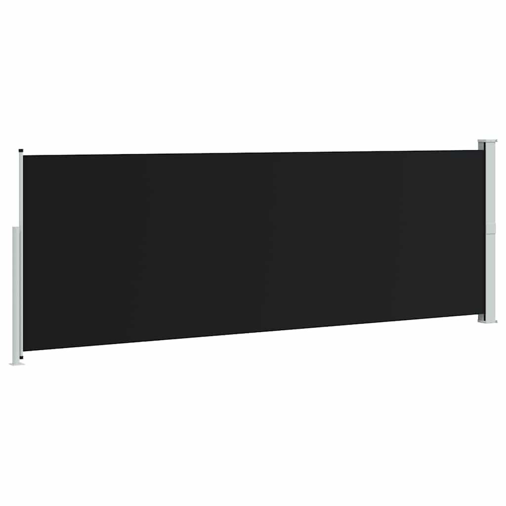 sammenrullelig sidemarkise 160 x 500 cm sort