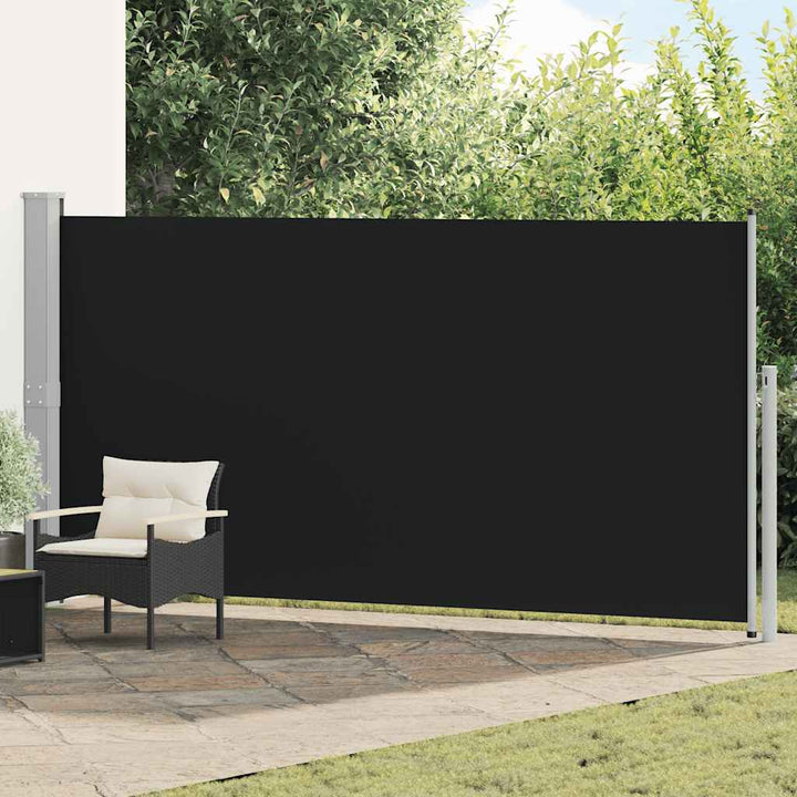 sammenrullelig sidemarkise 160 x 500 cm sort