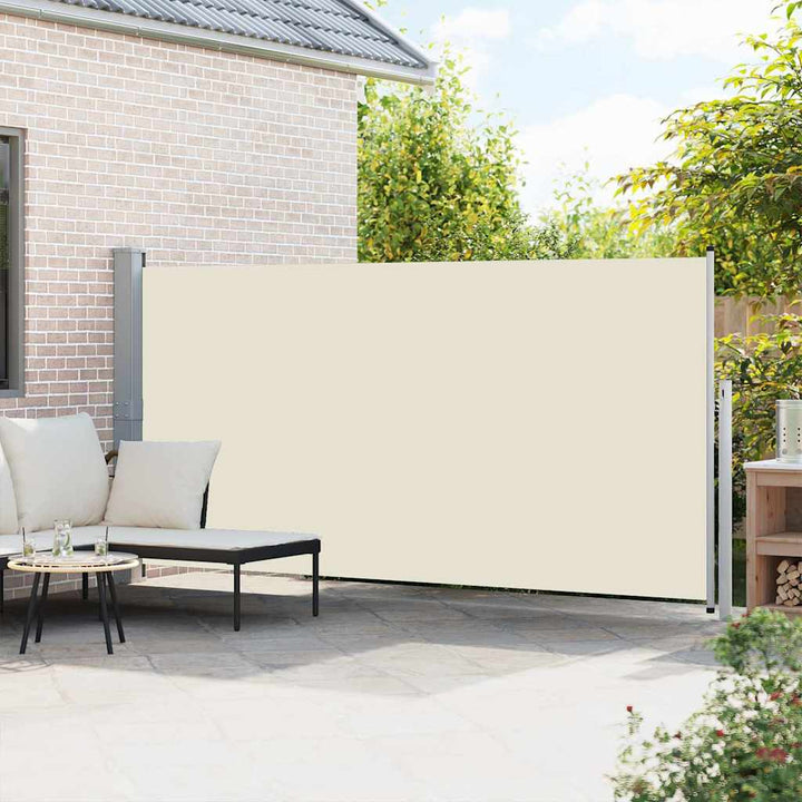 sammenrullelig sidemarkise 160 x 500 cm cremefarvet
