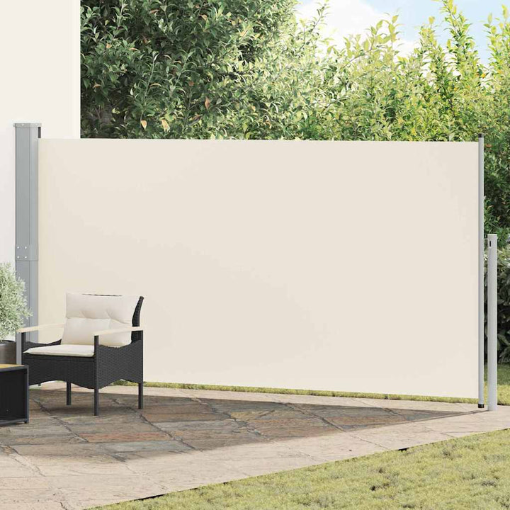 sammenrullelig sidemarkise 160 x 500 cm cremefarvet