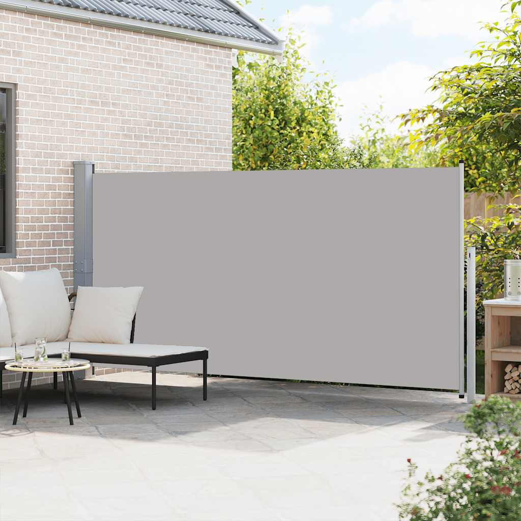 sammenrullelig sidemarkise 160 x 500 cm grå
