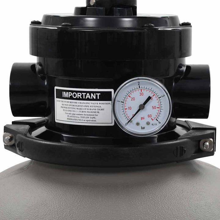 sandfilter til pool multiventil med 4 indstillinger grå 350 mm