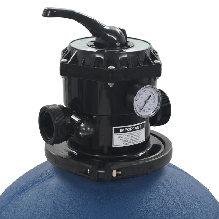 sandfilter til pool multiventil med 6 indstillinger 560 mm blå