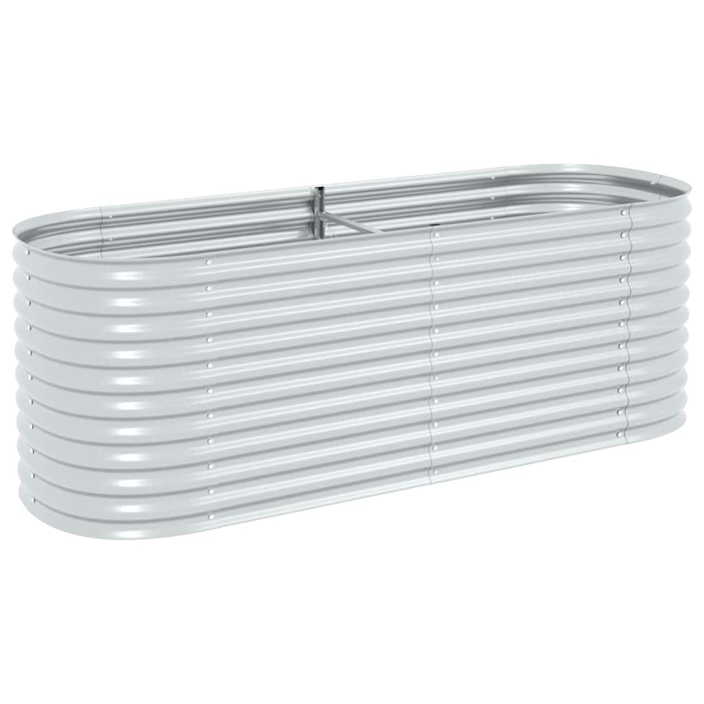 forhøjet plantekasse 240x80x81 cm galvaniseret stål sølvfarvet