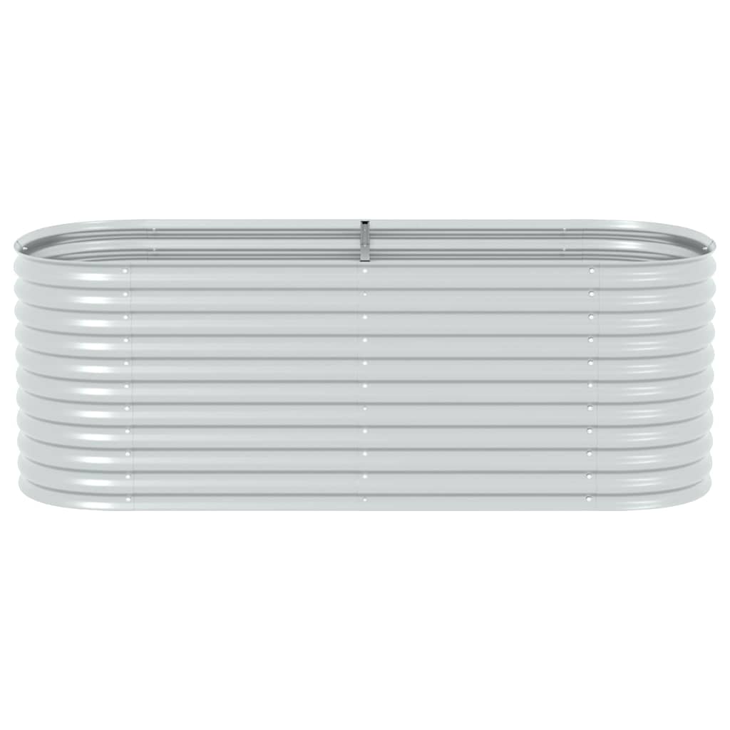 forhøjet plantekasse 240x80x81 cm galvaniseret stål sølvfarvet