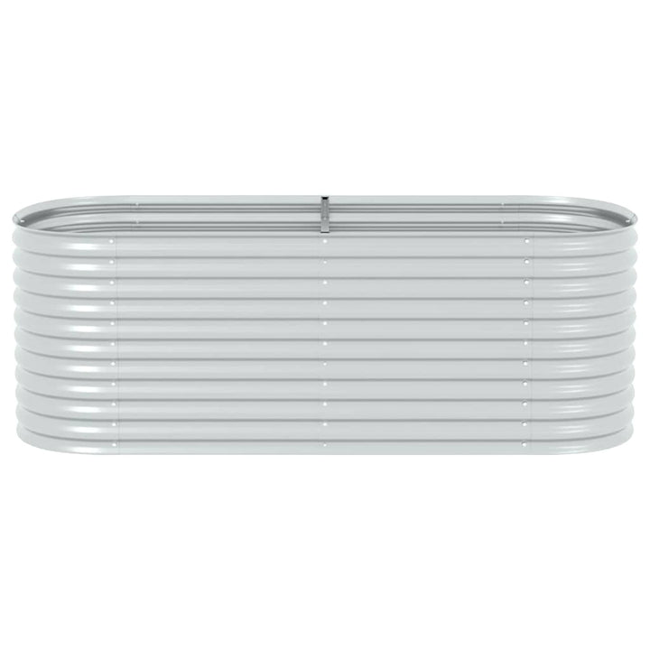 forhøjet plantekasse 240x80x81 cm galvaniseret stål sølvfarvet