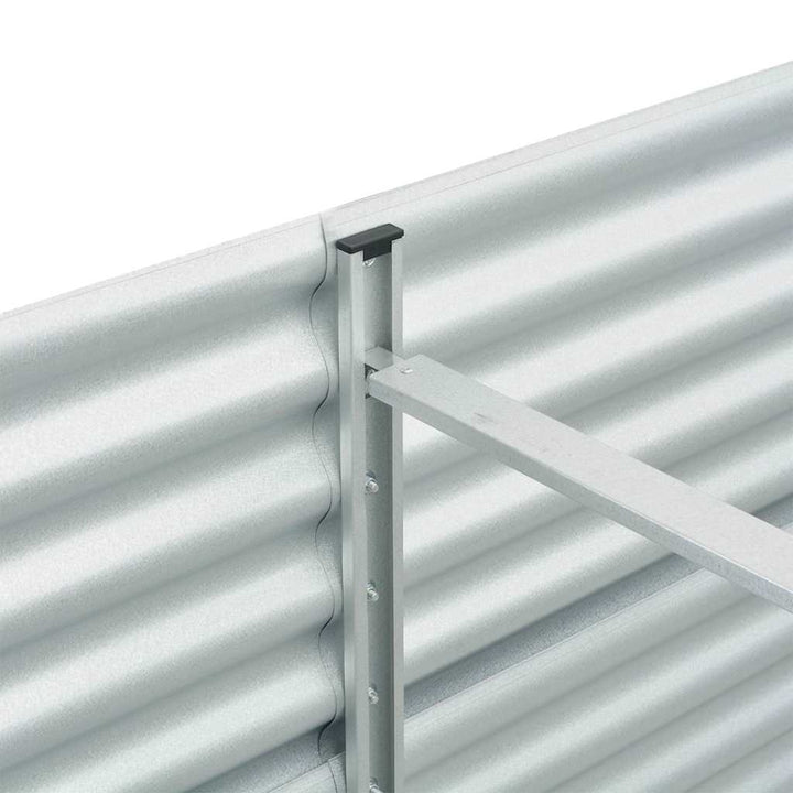 forhøjet plantekasse 240x80x81 cm galvaniseret stål sølvfarvet