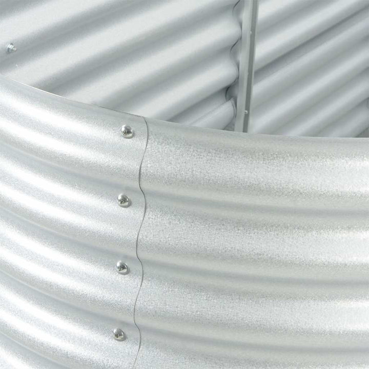 forhøjet plantekasse 240x80x81 cm galvaniseret stål sølvfarvet