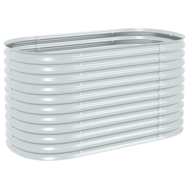 forhøjet plantekasse 160x80x81 cm galvaniseret stål sølvfarvet