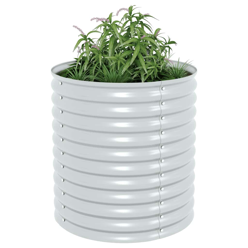 forhøjet plantekasse 80x80x81 cm galvaniseret stål sølvfarvet