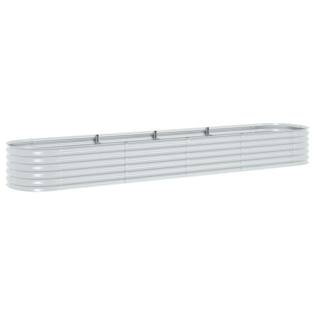 forhøjet plantekasse 400x80x44 cm galvaniseret stål sølvfarvet