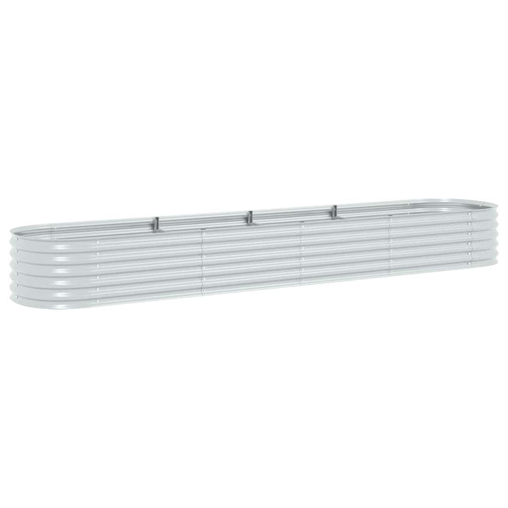 forhøjet plantekasse 400x80x44 cm galvaniseret stål sølvfarvet