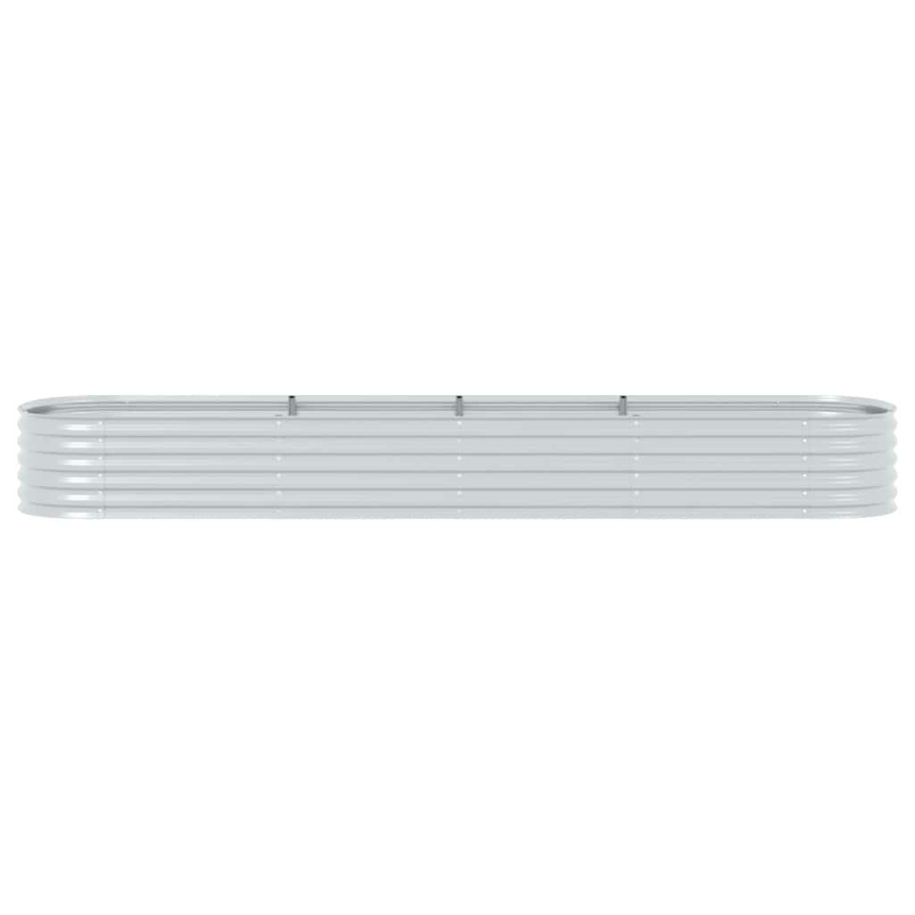 forhøjet plantekasse 400x80x44 cm galvaniseret stål sølvfarvet