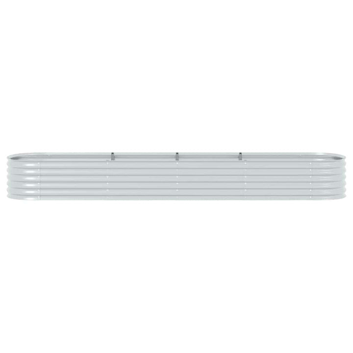 forhøjet plantekasse 400x80x44 cm galvaniseret stål sølvfarvet