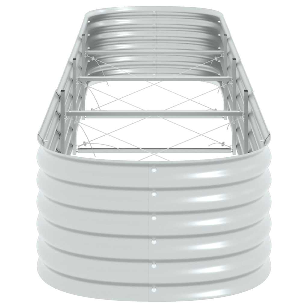 forhøjet plantekasse 400x80x44 cm galvaniseret stål sølvfarvet