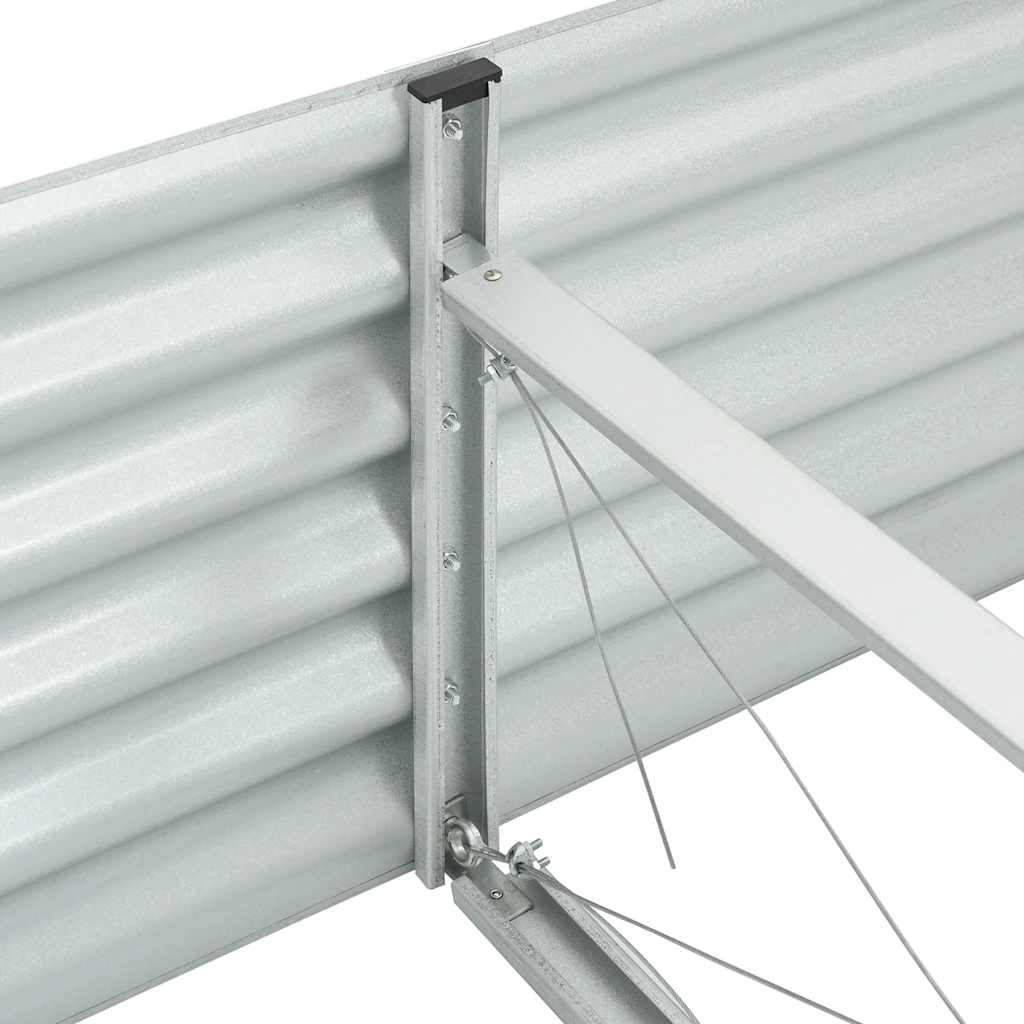 forhøjet plantekasse 400x80x44 cm galvaniseret stål sølvfarvet