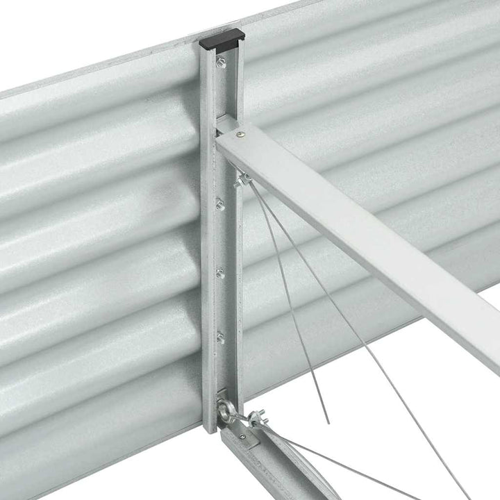forhøjet plantekasse 400x80x44 cm galvaniseret stål sølvfarvet