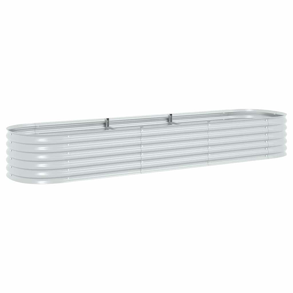 forhøjet plantekasse 320x80x44 cm galvaniseret stål sølvfarvet