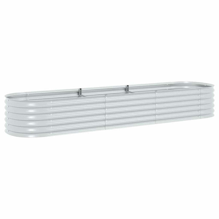 forhøjet plantekasse 320x80x44 cm galvaniseret stål sølvfarvet