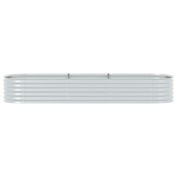 forhøjet plantekasse 320x80x44 cm galvaniseret stål sølvfarvet