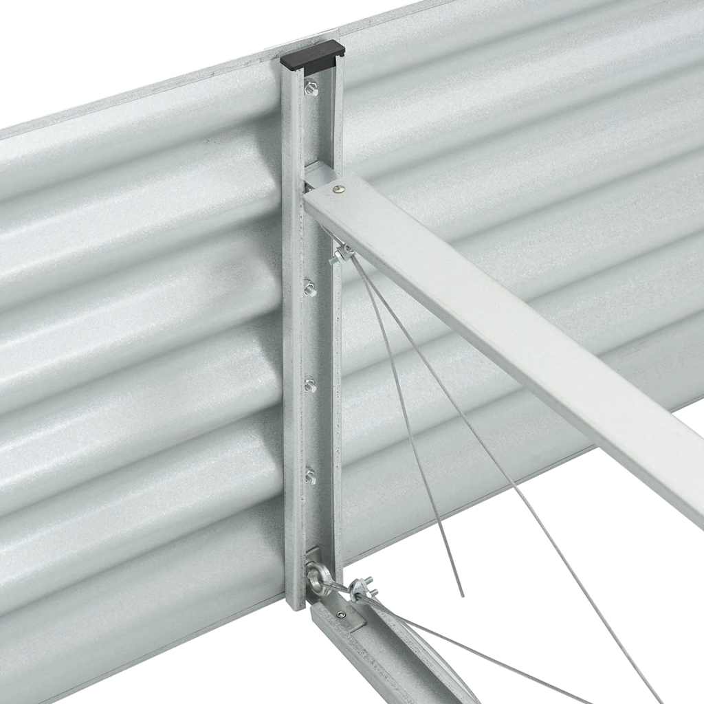 forhøjet plantekasse 320x80x44 cm galvaniseret stål sølvfarvet
