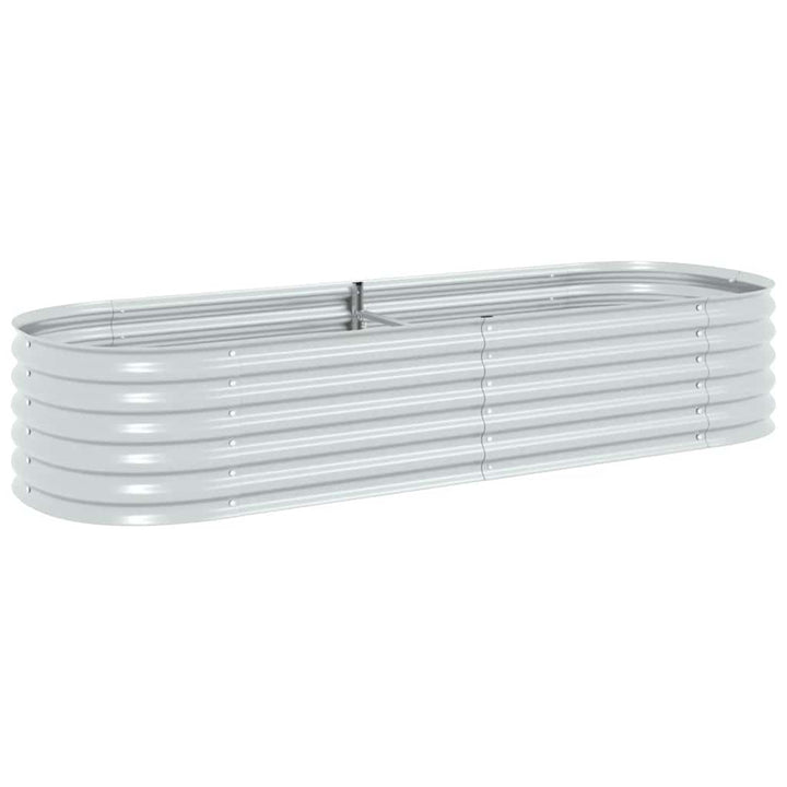 forhøjet plantekasse 240x80x44 cm galvaniseret stål sølvfarvet