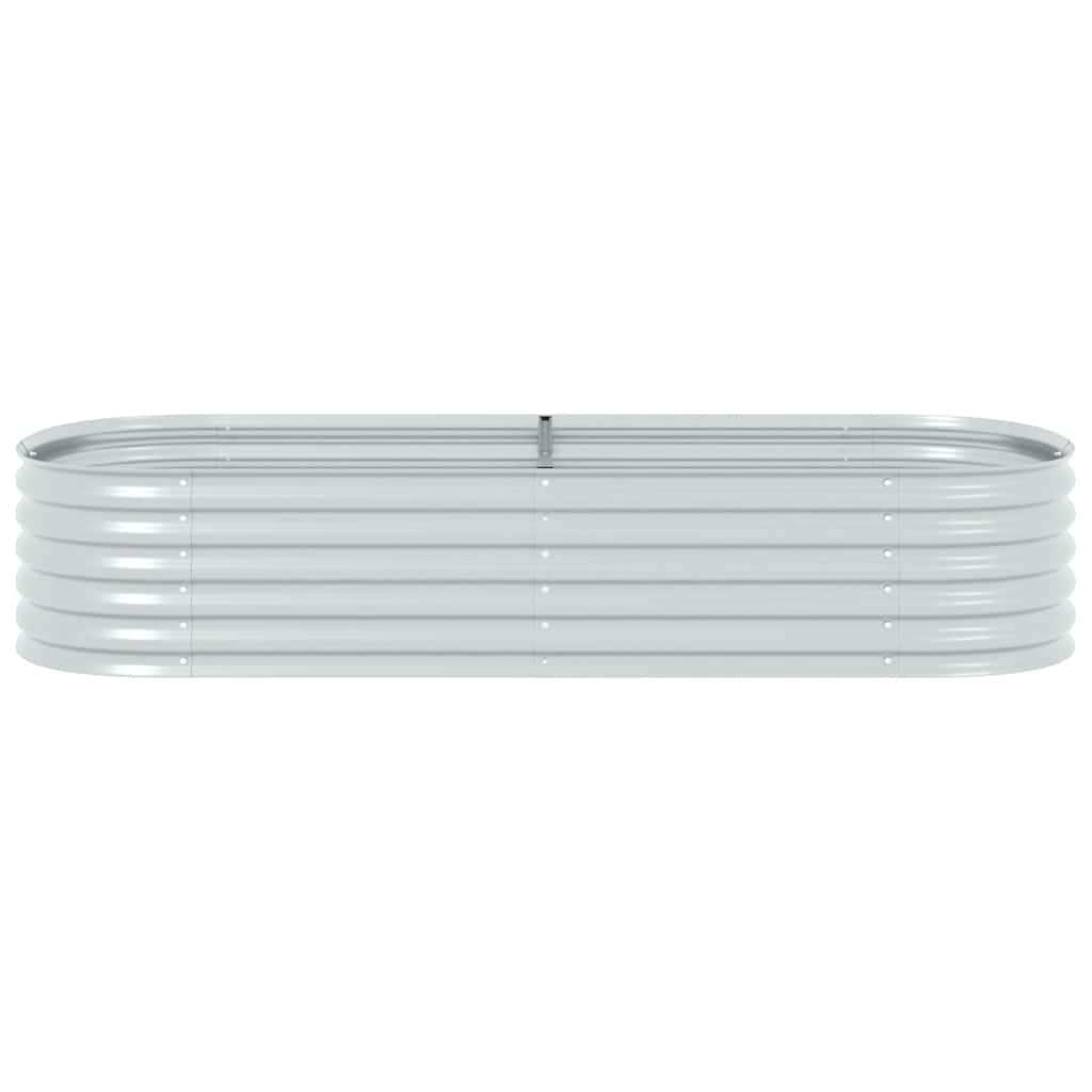 forhøjet plantekasse 240x80x44 cm galvaniseret stål sølvfarvet