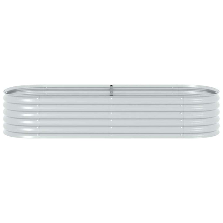 forhøjet plantekasse 240x80x44 cm galvaniseret stål sølvfarvet