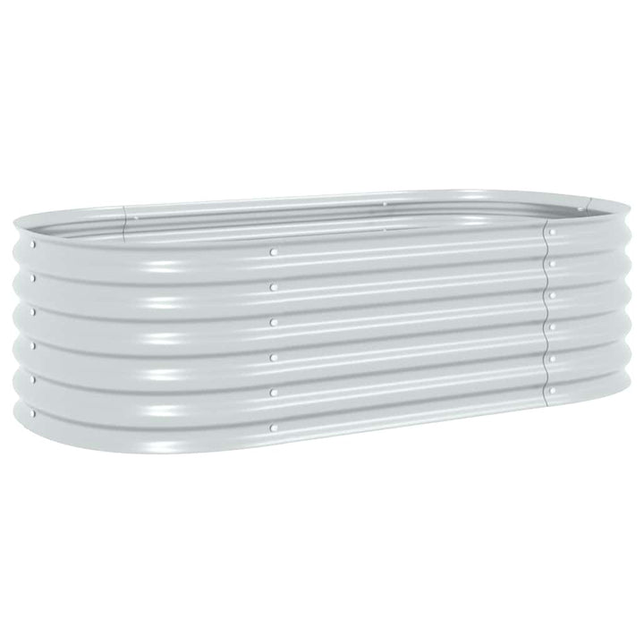 forhøjet plantekasse 160x80x44 cm galvaniseret stål sølvfarvet