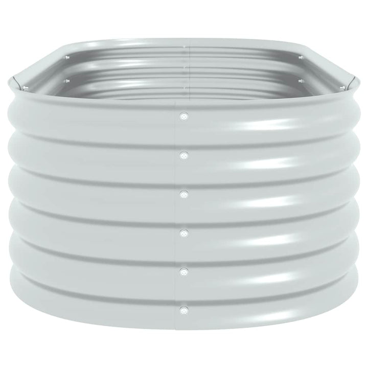 forhøjet plantekasse 160x80x44 cm galvaniseret stål sølvfarvet