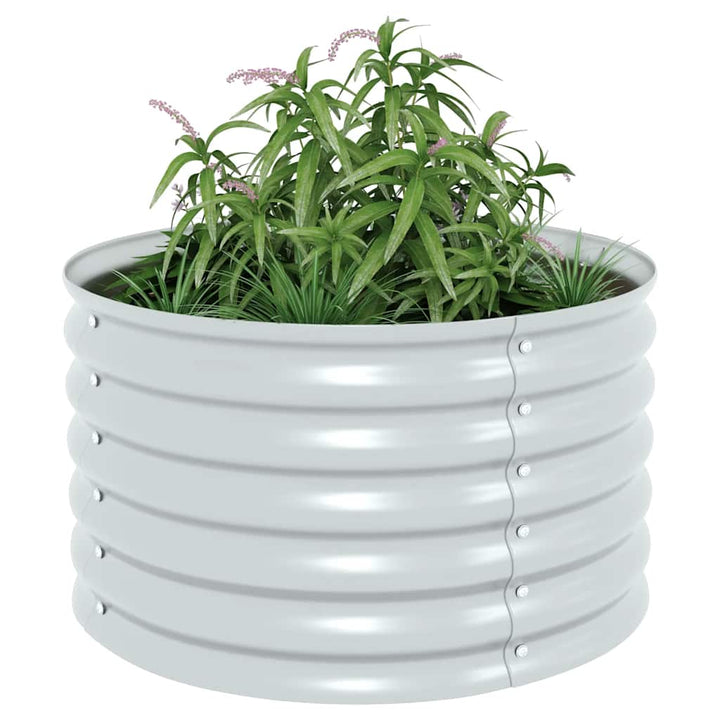 forhøjet plantekasse 80x80x44 cm galvaniseret stål sølvfarvet