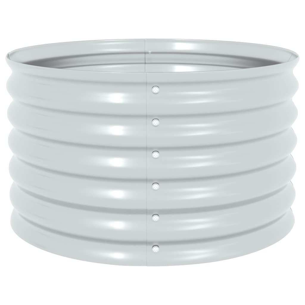 forhøjet plantekasse 80x80x44 cm galvaniseret stål sølvfarvet