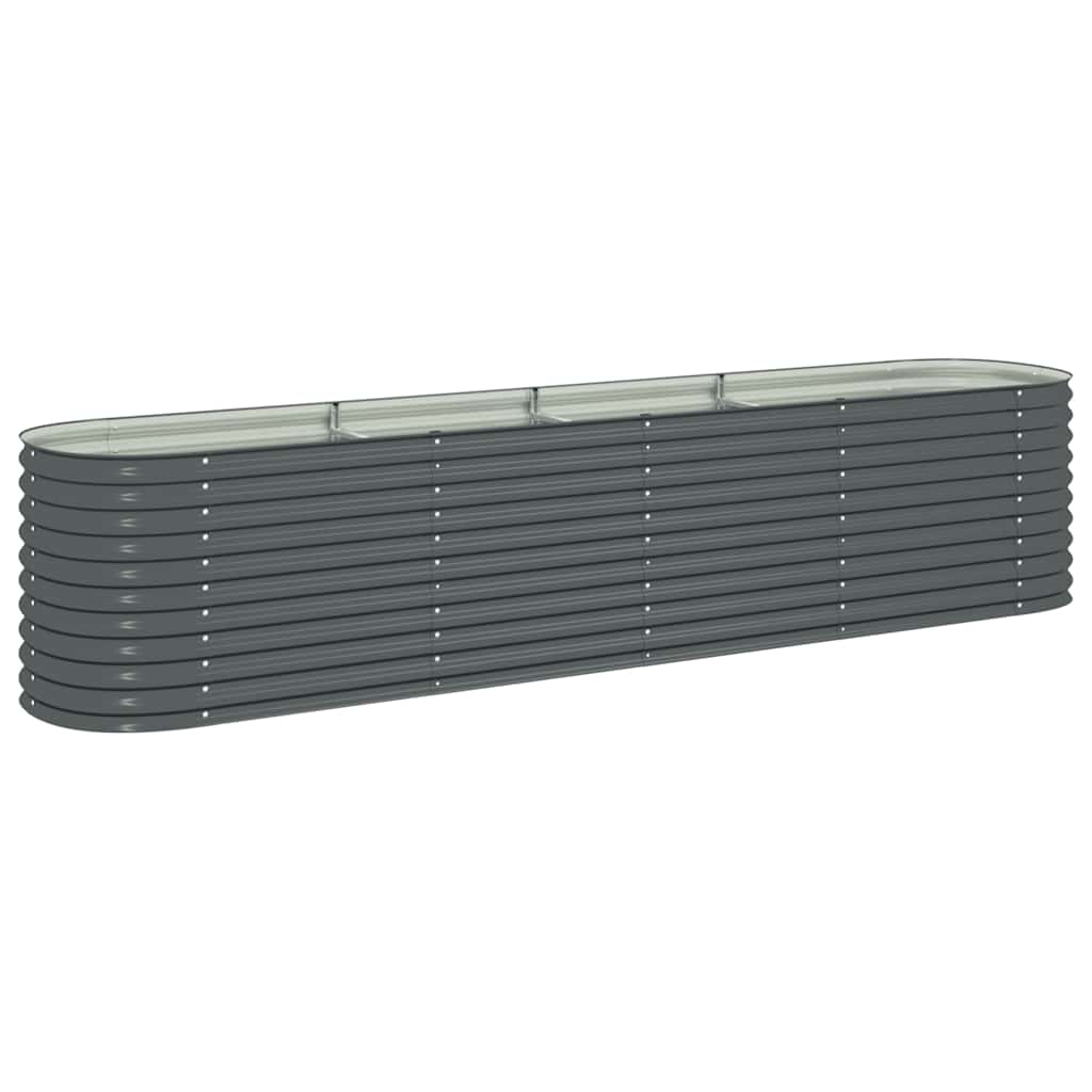 forhøjet plantekasse 400x80x81 cm galvaniseret stål grå