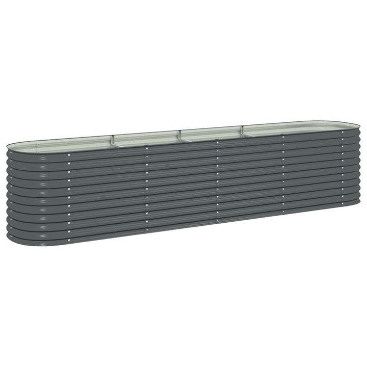forhøjet plantekasse 400x80x81 cm galvaniseret stål grå