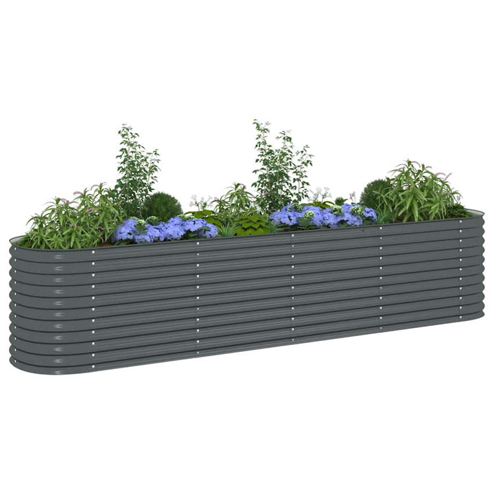 forhøjet plantekasse 400x80x81 cm galvaniseret stål grå