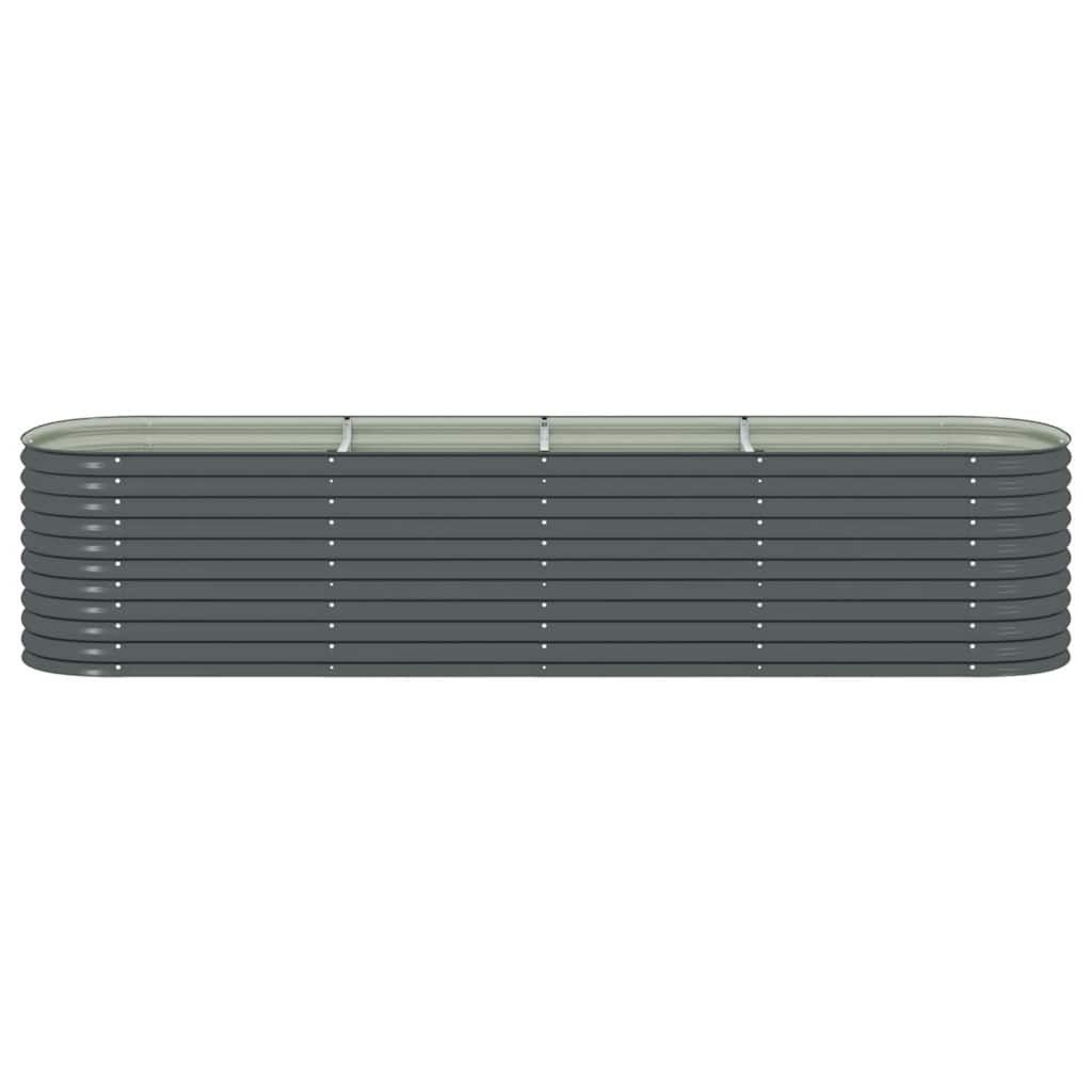 forhøjet plantekasse 400x80x81 cm galvaniseret stål grå