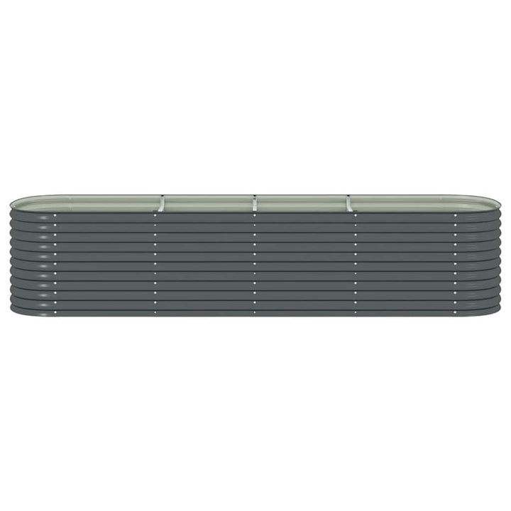 forhøjet plantekasse 400x80x81 cm galvaniseret stål grå