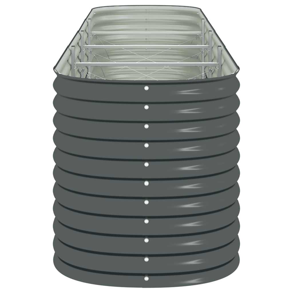 forhøjet plantekasse 400x80x81 cm galvaniseret stål grå