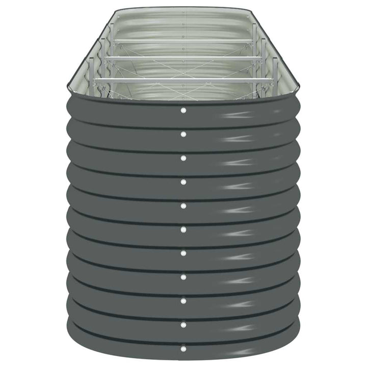 forhøjet plantekasse 400x80x81 cm galvaniseret stål grå