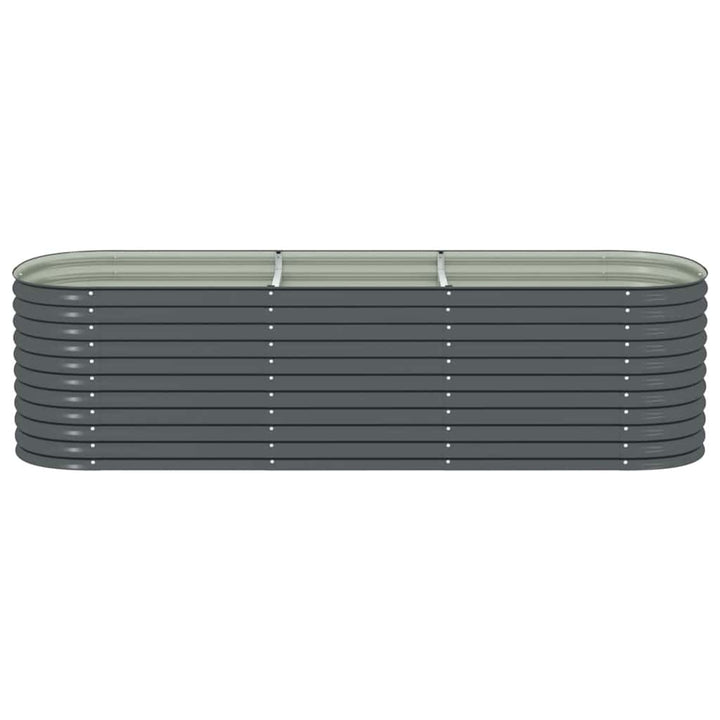 forhøjet plantekasse 320x80x81 cm galvaniseret stål grå